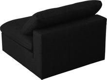 Load image into Gallery viewer, Serene Black Linen Fabric Deluxe Cloud Armless Chair