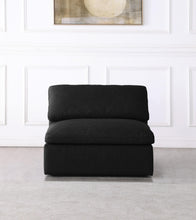 Load image into Gallery viewer, Serene Black Linen Fabric Deluxe Cloud Armless Chair