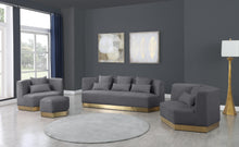 Load image into Gallery viewer, Marquis Grey Velvet Ottoman