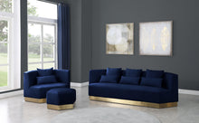 Load image into Gallery viewer, Marquis Navy Velvet Ottoman