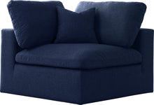 Load image into Gallery viewer, Serene Navy Linen Fabric Deluxe Cloud Corner Chair