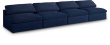 Load image into Gallery viewer, Serene Navy Linen Fabric Deluxe Cloud Modular Armless Sofa