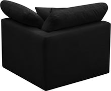 Load image into Gallery viewer, Plush Black Velvet Standard Cloud Modular Corner Chair