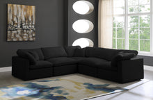Load image into Gallery viewer, Plush Black Velvet Standard Cloud Modular Sectional