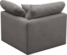 Load image into Gallery viewer, Plush Grey Velvet Standard Cloud Modular Corner Chair
