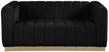 Load image into Gallery viewer, Marlon Black Velvet Loveseat