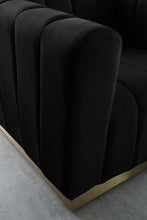Load image into Gallery viewer, Marlon Black Velvet Loveseat