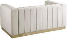 Load image into Gallery viewer, Marlon Cream Velvet Loveseat