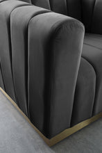 Load image into Gallery viewer, Marlon Grey Velvet Loveseat