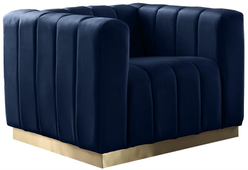 Marlon Navy Velvet Chair
