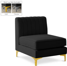 Load image into Gallery viewer, Alina Black Velvet Armless Chair