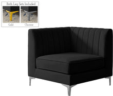 Load image into Gallery viewer, Alina Black Velvet Corner Chair