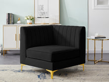 Load image into Gallery viewer, Alina Black Velvet Corner Chair