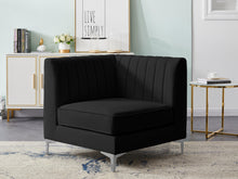 Load image into Gallery viewer, Alina Black Velvet Corner Chair