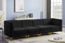 Load image into Gallery viewer, Alina Black Velvet Modular Sofa