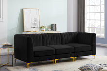 Load image into Gallery viewer, Alina Black Velvet Modular Sofa