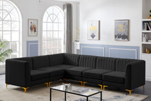 Load image into Gallery viewer, Alina Black Velvet Modular Sectional