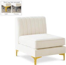 Load image into Gallery viewer, Alina Cream Velvet Armless Chair