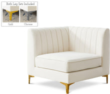 Load image into Gallery viewer, Alina Cream Velvet Corner Chair
