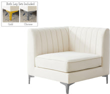 Load image into Gallery viewer, Alina Cream Velvet Corner Chair