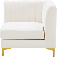 Load image into Gallery viewer, Alina Cream Velvet Corner Chair