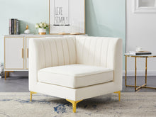 Load image into Gallery viewer, Alina Cream Velvet Corner Chair