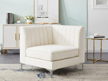 Load image into Gallery viewer, Alina Cream Velvet Corner Chair