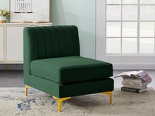Load image into Gallery viewer, Alina Green Velvet Armless Chair