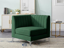Load image into Gallery viewer, Alina Green Velvet Corner Chair