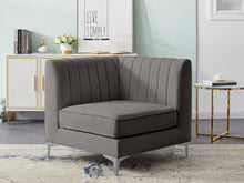 Load image into Gallery viewer, Alina Grey Velvet Corner Chair