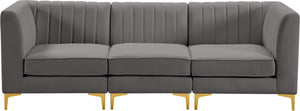 Alina Grey Velvet Modular Sofa