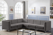 Load image into Gallery viewer, Alina Grey Velvet Modular Sectional