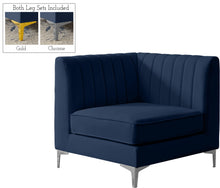 Load image into Gallery viewer, Alina Navy Velvet Corner Chair