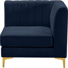 Load image into Gallery viewer, Alina Navy Velvet Corner Chair