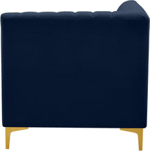 Load image into Gallery viewer, Alina Navy Velvet Corner Chair