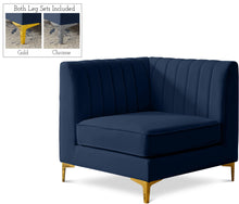 Load image into Gallery viewer, Alina Navy Velvet Corner Chair