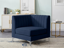 Load image into Gallery viewer, Alina Navy Velvet Corner Chair