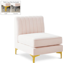 Load image into Gallery viewer, Alina Pink Velvet Armless Chair