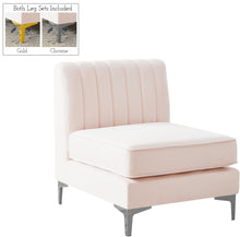 Load image into Gallery viewer, Alina Pink Velvet Armless Chair