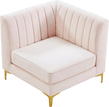 Load image into Gallery viewer, Alina Pink Velvet Corner Chair