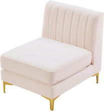 Load image into Gallery viewer, Alina Pink Velvet Armless Chair
