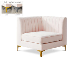 Load image into Gallery viewer, Alina Pink Velvet Corner Chair