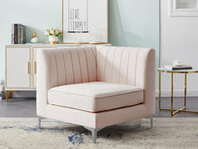 Load image into Gallery viewer, Alina Pink Velvet Corner Chair
