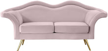 Load image into Gallery viewer, Lips Pink Velvet Loveseat