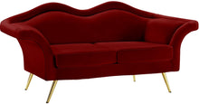 Load image into Gallery viewer, Lips Red Velvet Loveseat