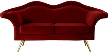Load image into Gallery viewer, Lips Red Velvet Loveseat