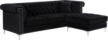 Load image into Gallery viewer, Damian Black Velvet 2pc. Reversible Sectional