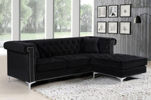 Load image into Gallery viewer, Damian Black Velvet 2pc. Reversible Sectional