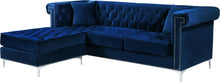 Load image into Gallery viewer, Damian Navy Velvet 2pc. Reversible Sectional