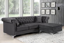 Load image into Gallery viewer, Damian Grey Velvet 2pc. Reversible Sectional
